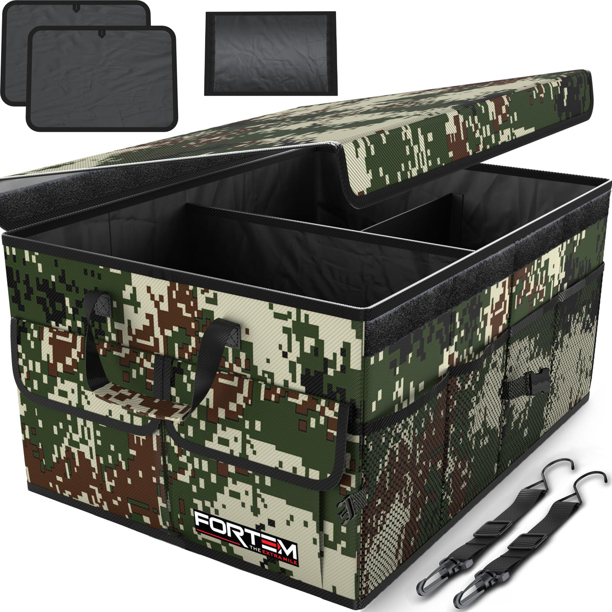 FORTEM Trunk Organizer - Foldable Car Organizer & Storage for SUVs & Trucks