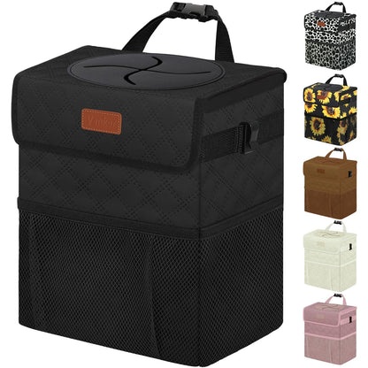Vankor Car Trash Can with Lid Leak Proof Car Accessories for Women