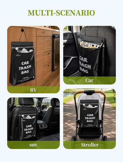 EVOULTES 50 Count Disposable Car Trash Bags, Hanging Trash Bag