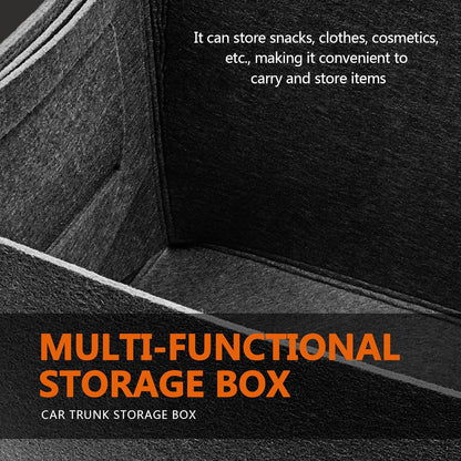 Felt Car Trunk Organizer, Foldable Vehicle Storage Box, Large Capacity Multi-Purpose Automotive Interior Accessories for Cars, SUV, Sedan, Truck (Dark Grey)