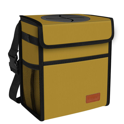 Femuar Leak Proof Car Trash Can with Lid - Waterproof Automotive Garbage Bin for SUVs, Collapsible and Portable Car Trash Bag, Black