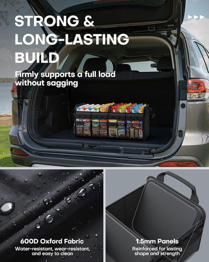 HOTOR Tactical Trunk Organizer - Car Storage with Front MOLLE Pockets