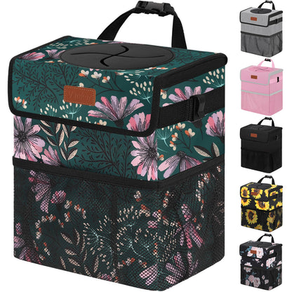 Vankor Car Trash Can with Lid Leak Proof Car Accessories for Women