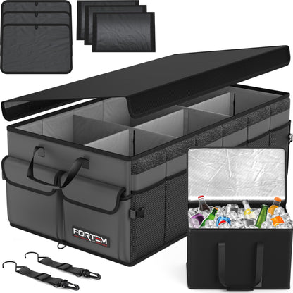 FORTEM Trunk Organizer - Foldable Car Organizer & Storage for SUVs & Trucks