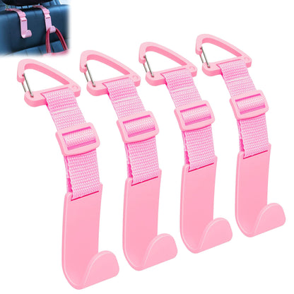 Amooca 4 Pack Anti-drop Headrest Hooks Adjustable Car Seat Organizer
