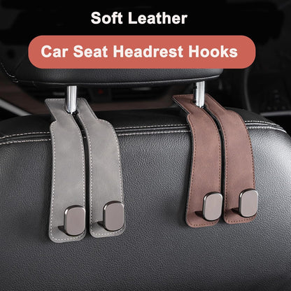 Amelity Car Headrest Hooks, Purse Hook for Car 2 Pack Black