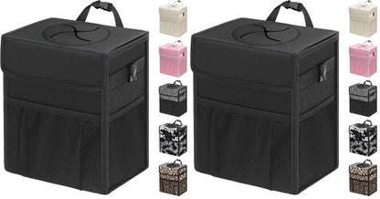 Capolo Car Trash Can with Lid, Leakproof Car Garbage Can Car Trash Bag