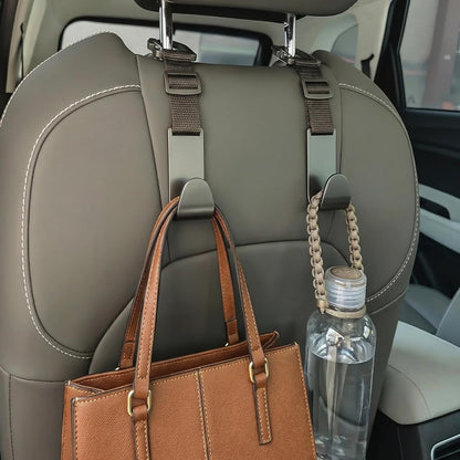 Amooca Anti-drop Car Headrest Hooks 4 Pack Seat Organizer for Bags