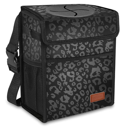 Femuar Leak Proof Car Trash Can with Lid - Waterproof Automotive Garbage Bin for SUVs, Collapsible and Portable Car Trash Bag, Black
