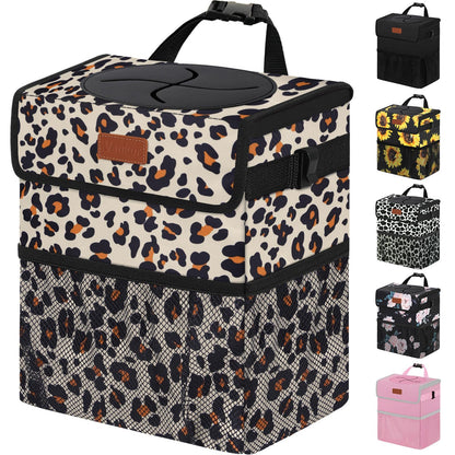 Vankor Car Trash Can with Lid Leak Proof Car Accessories for Women