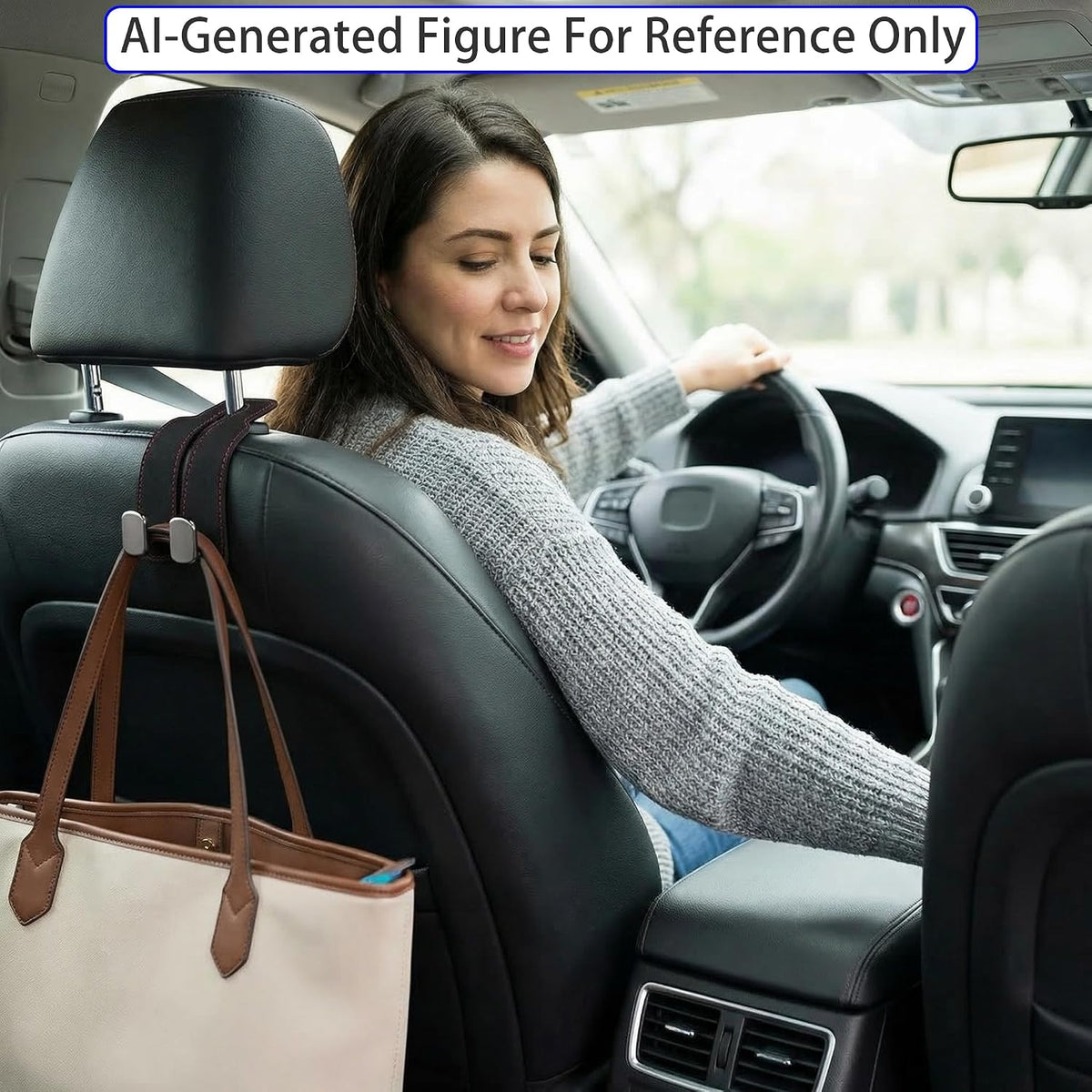 2026 car Wallet Hook, car headrest Hook, Double Hook Leather car seat Hook, car seat headrest Hook, car seat backrest Storage Hook, seat backrest Storage Hook (Black)