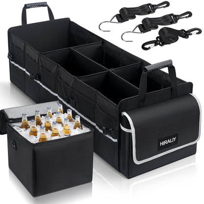HIRALIY 4-in-1 Car Trunk Organizer with Leakproof Cooler Bag