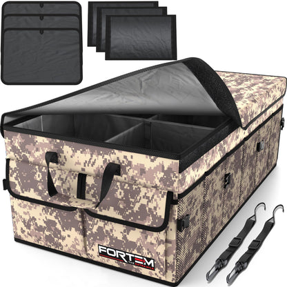 FORTEM Trunk Organizer - Foldable Car Organizer & Storage for SUVs & Trucks