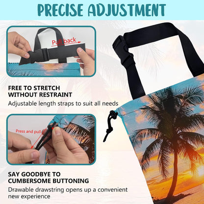 Car Garbage Bag Palm Tree Sunset at a Beach Hanging Canvas Car Trash Bag Drawstring Car Back Seat Organizer for Car Back Front Seat Console with Adjustable Buckle