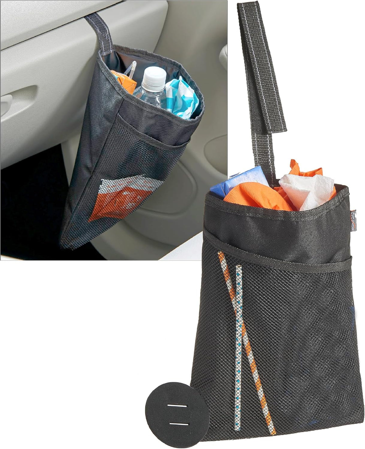 High Road Compact Hanging Car Trash Bag for Front or Back Seat