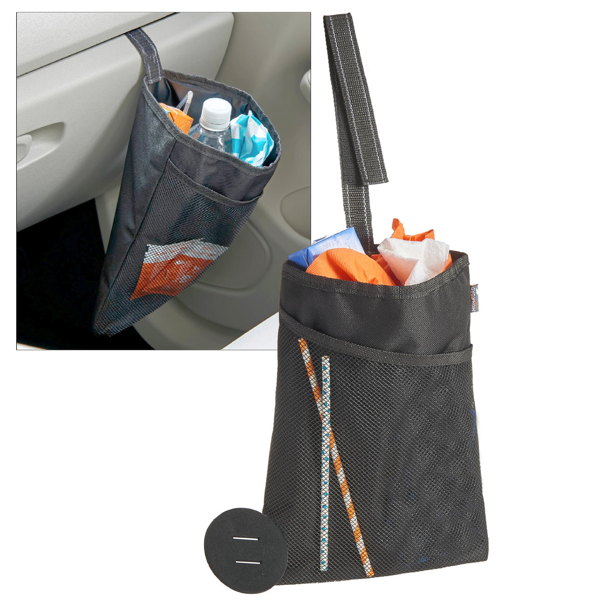 High Road Compact Hanging Car Trash Bag for Front or Back Seat