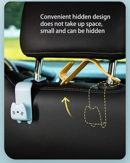 Fashion Car Seat Back Organizers, 4 Pack Universal Headrest Hooks, Bag Holder, Automobile Seat Back Hanger for Purse Bags and Coats (Random Color)
