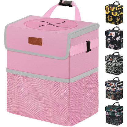 Vankor Car Trash Can with Lid Leak Proof Car Accessories for Women