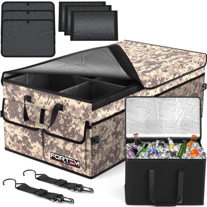 FORTEM Trunk Organizer - Foldable Car Organizer & Storage for SUVs & Trucks