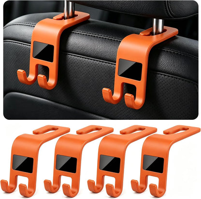 ZSDY Car Seat Headrest Hooks Heavy Duty Vehicle Back Seat Storage Organizer Hanger for Purse Grocery Bags Coat Universal Car Interior Accessories 2 Pack, Black