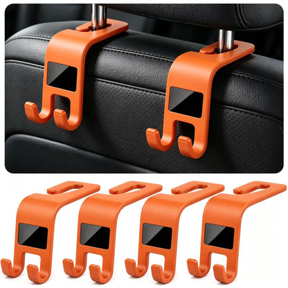 ZSDY Car Seat Headrest Hooks Heavy Duty Vehicle Back Seat Storage Organizer Hanger for Purse Grocery Bags Coat Universal Car Interior Accessories 2 Pack, Black