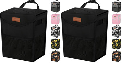 Pritent Car Trash Can with Lid Leakproof Car Garbage Bag Vehicle Trash Bin