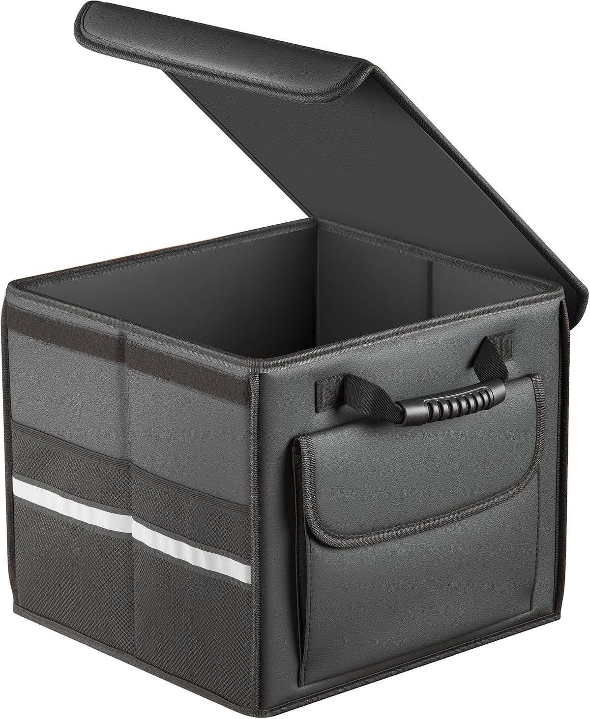 Trunk Organizer Car Organizer Leather Storage Box 3-grid Foldable