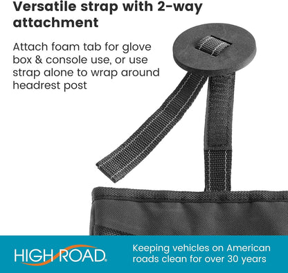 High Road Compact Hanging Car Trash Bag for Front or Back Seat