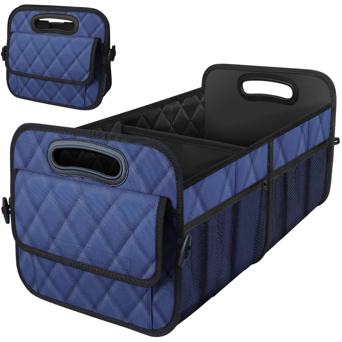 Deosk Trunk Organizer and Storage with Reinforced Handles,Car Accessories for Women/Men 50L Waterproof Polyester Trunk Organzier for Car/SUV/Minivan/Truck(Medium,Leopard print)