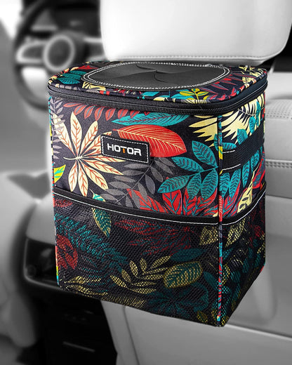 HOTOR Car Trash Can, Leakproof Car Organizer, 3-Gallon, Black