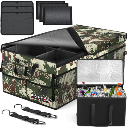 FORTEM Trunk Organizer - Foldable Car Organizer & Storage for SUVs & Trucks