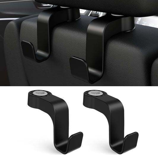 Amooca Anti-drop Car Seat Hooks Heavy Duty 55lb Headrest Hanger 2 Pack