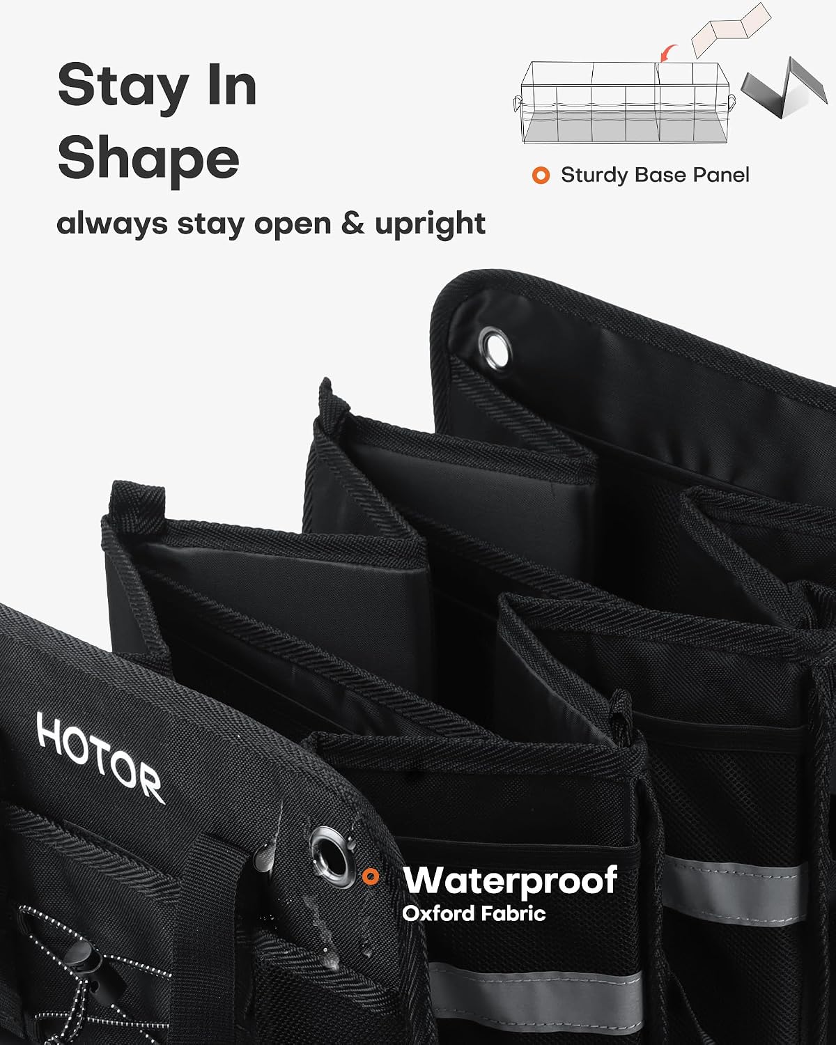 HOTOR Trunk Organizer for SUV – Car Storage Box Collapsible Car Organizer