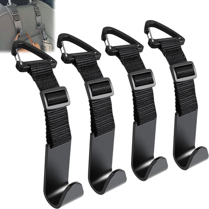 Amooca 4 Pack Anti-drop Headrest Hooks Adjustable Car Seat Organizer