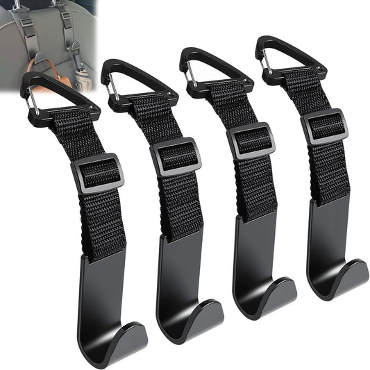 Amooca 4 Pack Anti-drop Headrest Hooks Adjustable Car Seat Organizer