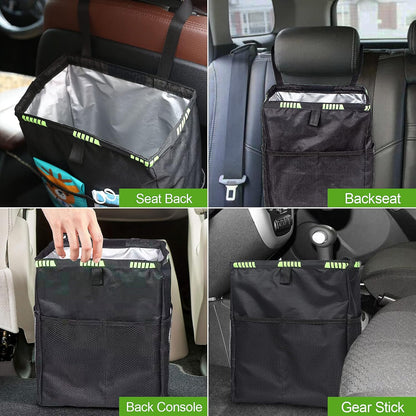 Car Trash Can 3.5 Gallons Ultra Large Car Trash Bag Hanging, Capacity Organizer and Storage with Adjustable Straps, Leakproof Lining and Spring Frame Closure for Interior Stuff Storage