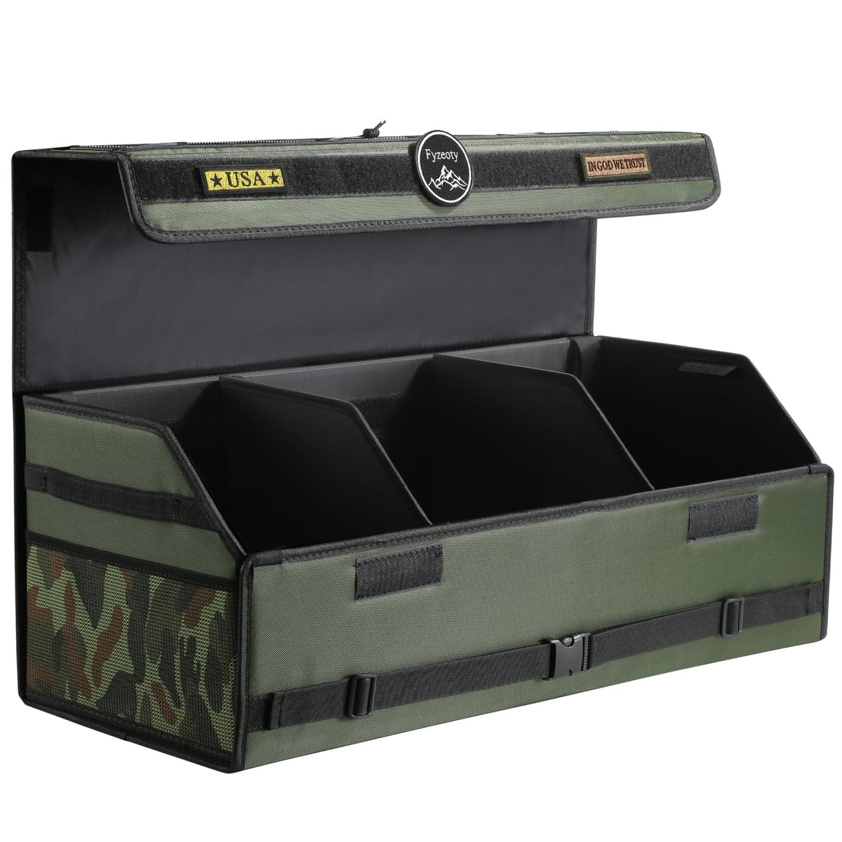 Fyzeoty Car Trunk Organizer for SUV and Sedan, Black, 29.5 inches