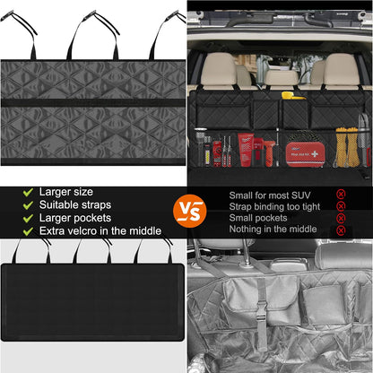 Femuar Trunk Organizer, Hanging Backseat Car Storage Bag for SUV (42"*18")