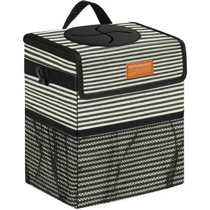 ELONGRIVER Leak Proof Car Trash Can with Lid Black