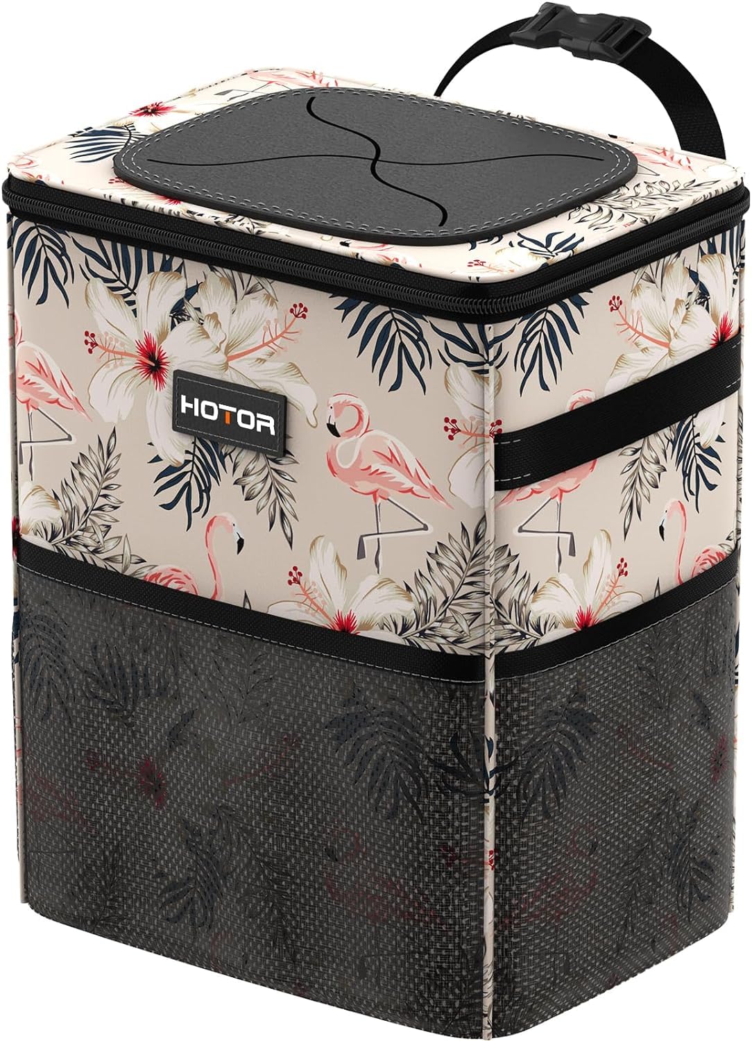 HOTOR Car Trash Can, Leakproof Car Organizer, 3-Gallon, Black