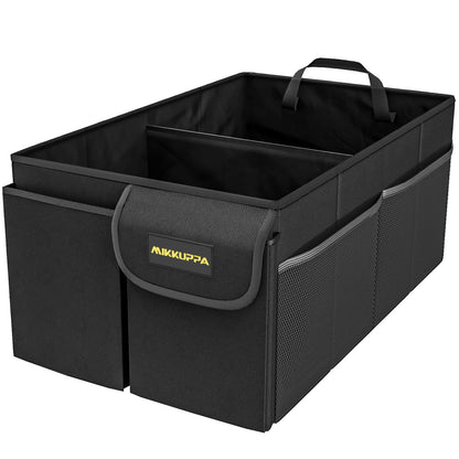 MIKKUPPA Trunk Organizer with Lid - 65L Collapsible Car Organizer, Black