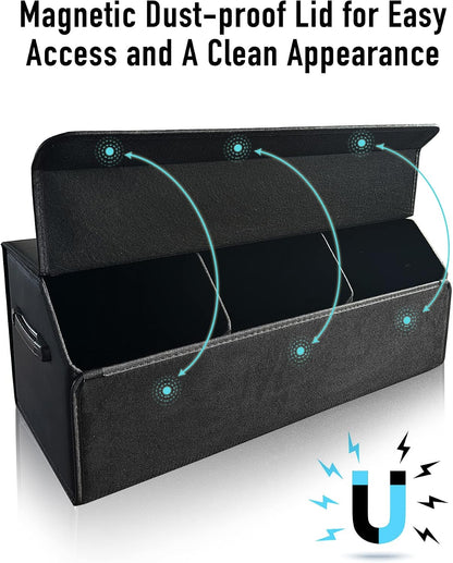 Fyzeoty Car Trunk Organizer for SUV and Sedan, Black, 29.5 inches