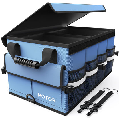 HOTOR Car Trunk Organizer - Foldable Car Storage for SUV, 2 Compartments
