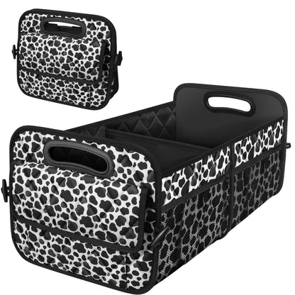 Deosk Trunk Organizer and Storage with Reinforced Handles,Car Accessories for Women/Men 50L Waterproof Polyester Trunk Organzier for Car/SUV/Minivan/Truck(Medium,Leopard print)