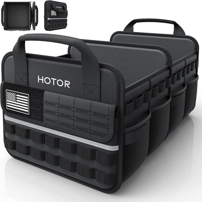 HOTOR Tactical Trunk Organizer - Car Storage with Front MOLLE Pockets