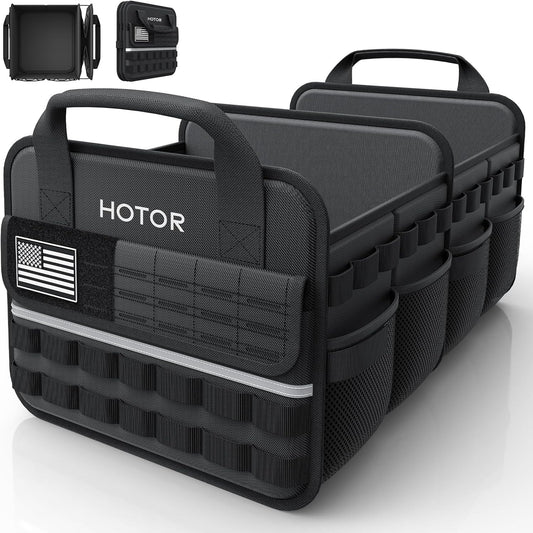HOTOR Tactical Trunk Organizer - Car Storage with Front MOLLE Pockets