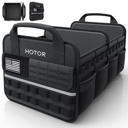 HOTOR Tactical Trunk Organizer - Car Storage with Front MOLLE Pockets