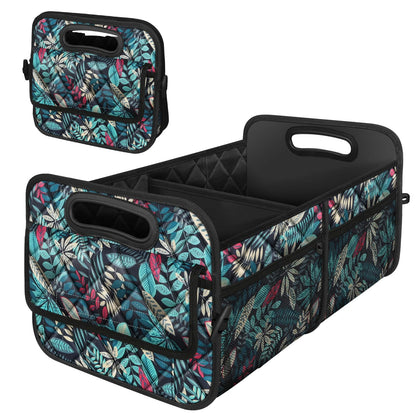 Deosk Trunk Organizer and Storage with Reinforced Handles,Car Accessories for Women/Men 50L Waterproof Polyester Trunk Organzier for Car/SUV/Minivan/Truck(Medium,Leopard print)