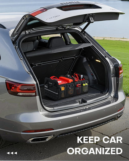 HOTOR Tactical Trunk Organizer - Car Storage with Front MOLLE Pockets
