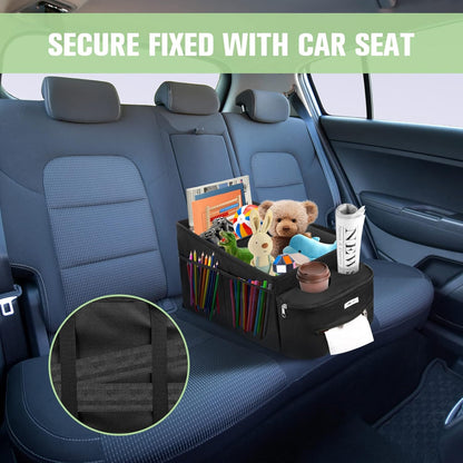 FUNNy elf Passenger Seat Organizer with Partitions & 4 Cup Holders